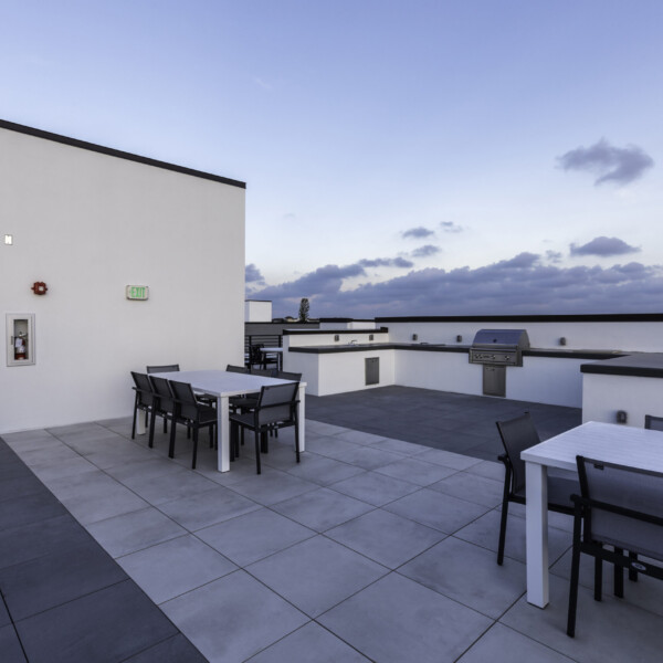 Porcelain rooftop deck system at 850 Central Club in Naples